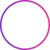 business ops Icon white icon showing a magnifying glass with a bar chart in the middle on top of three gears with a gradient pink and purple border